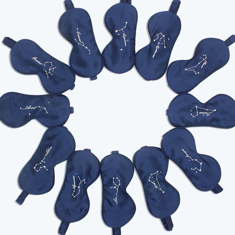 Zodiac Embroidered Silk Eye Mask
