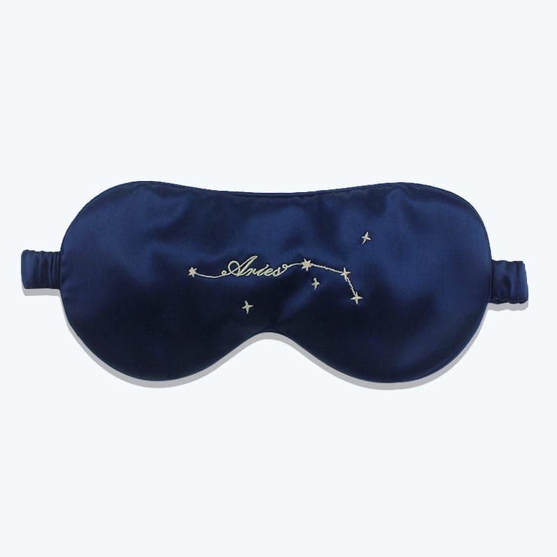 Zodiac Embroidered Silk Eye Mask