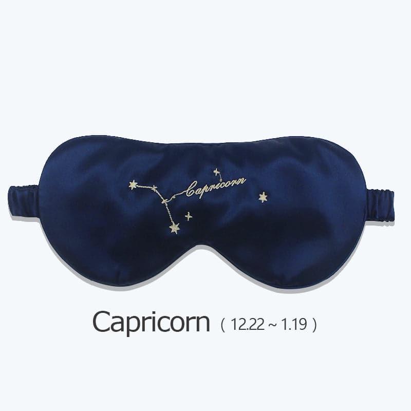 Zodiac Embroidered Silk Eye Mask