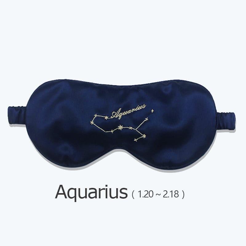Zodiac Embroidered Silk Eye Mask