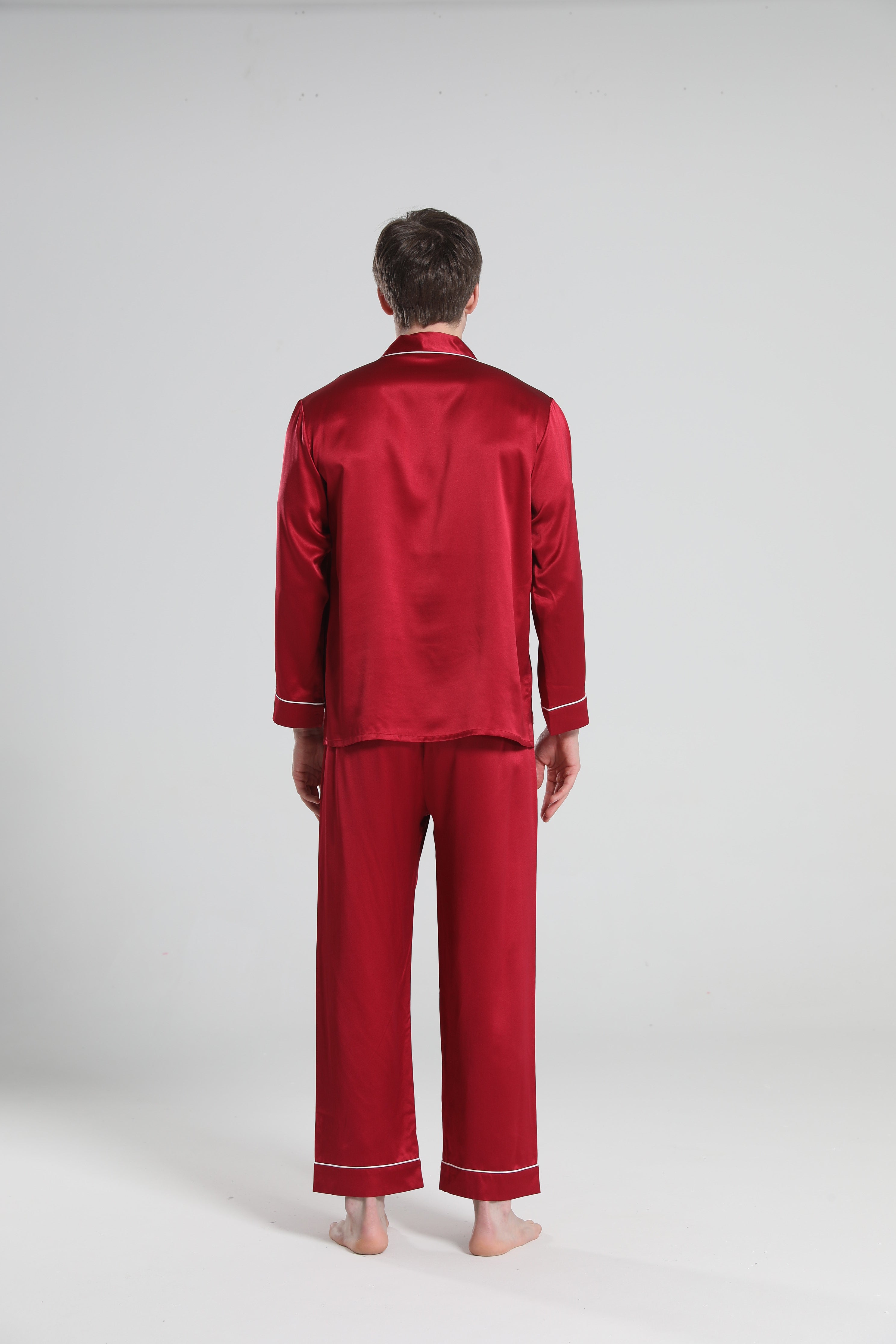 22 Momme Piping Silk Pajamas Set For Men