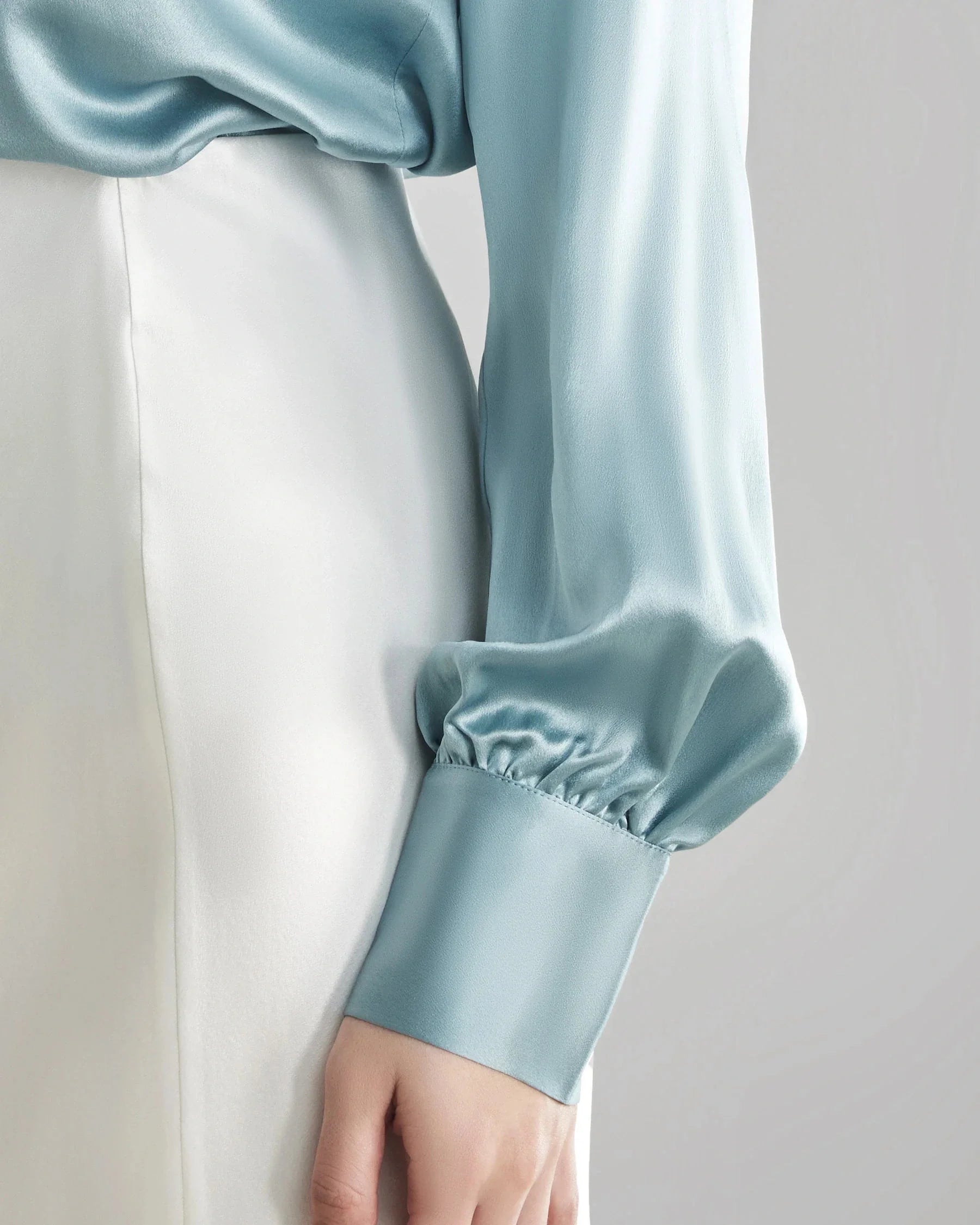 Women's Rhinestone Buttons Silk Blouse