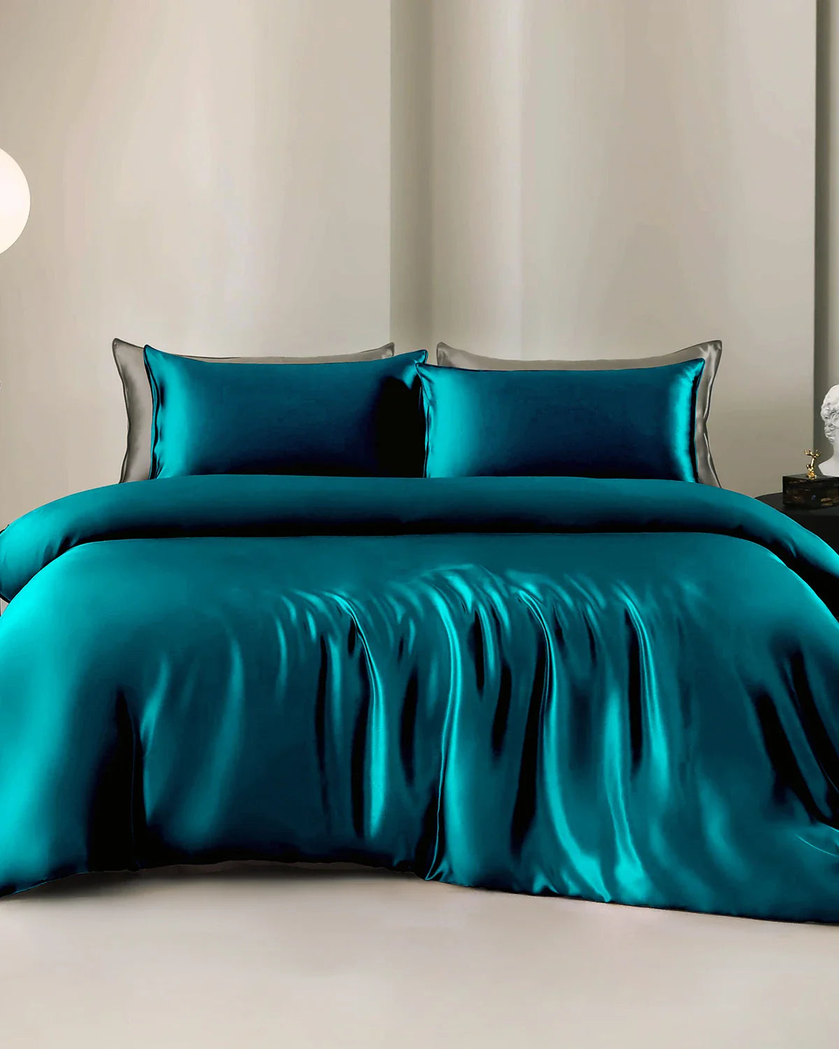 22 Momme 4PCS Silk Duvet Cover and Flat Sheet Set