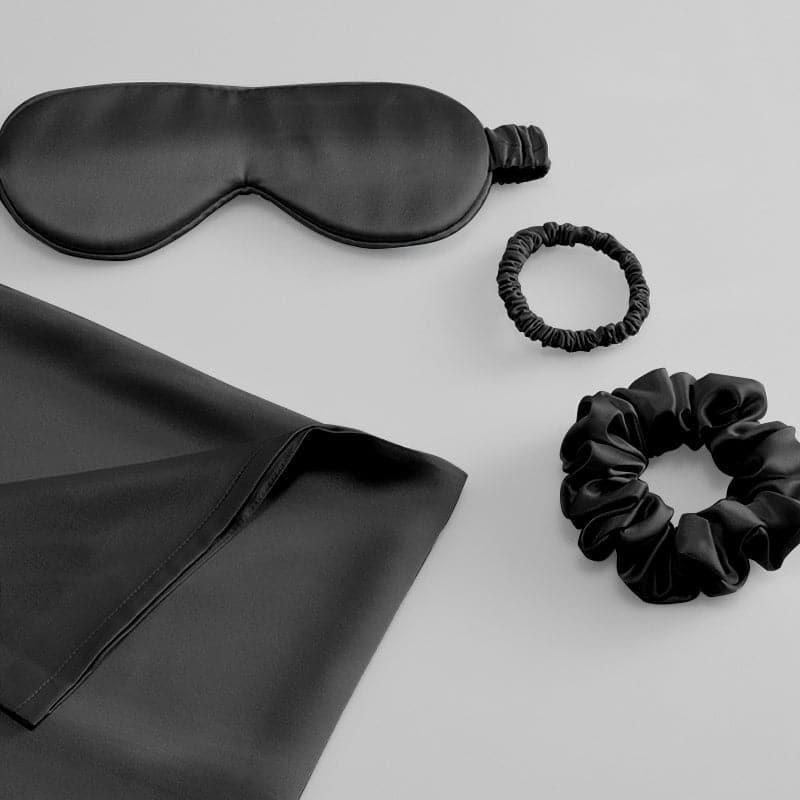 Silk Travel Suit 3 PCS Scrunchy Pillowcase And Eyemask