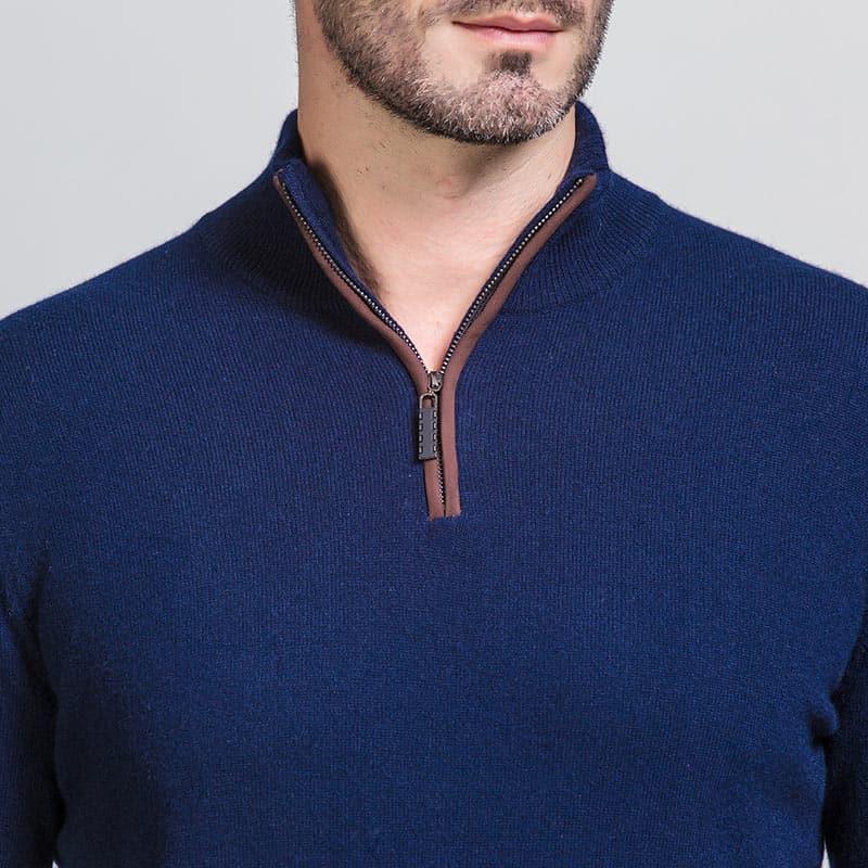 Men's Cashmere Quarter Zip Pullover