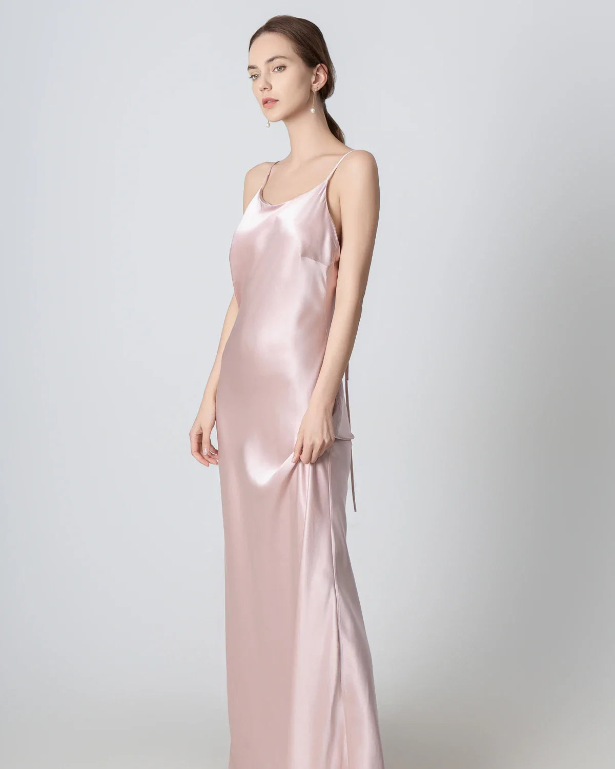 Backless Cami Maxi Silk Dress