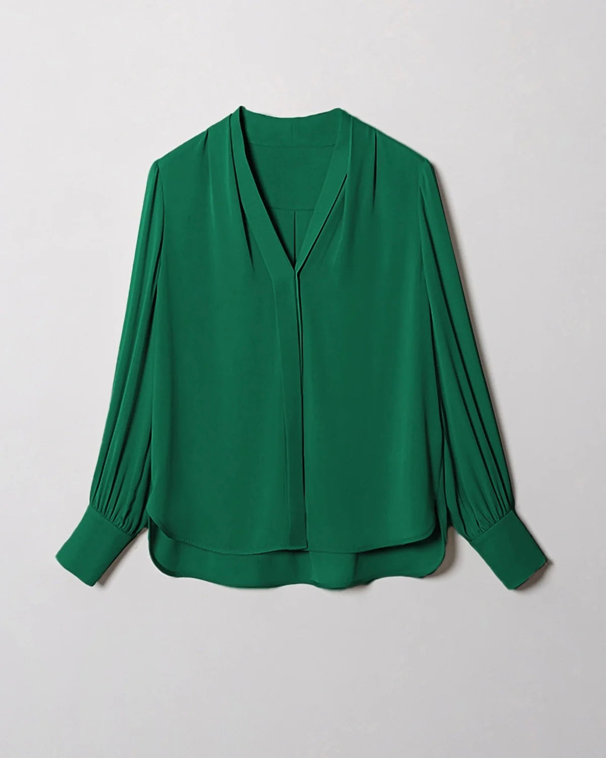 Chic Deep V-Neck Silk Blouse