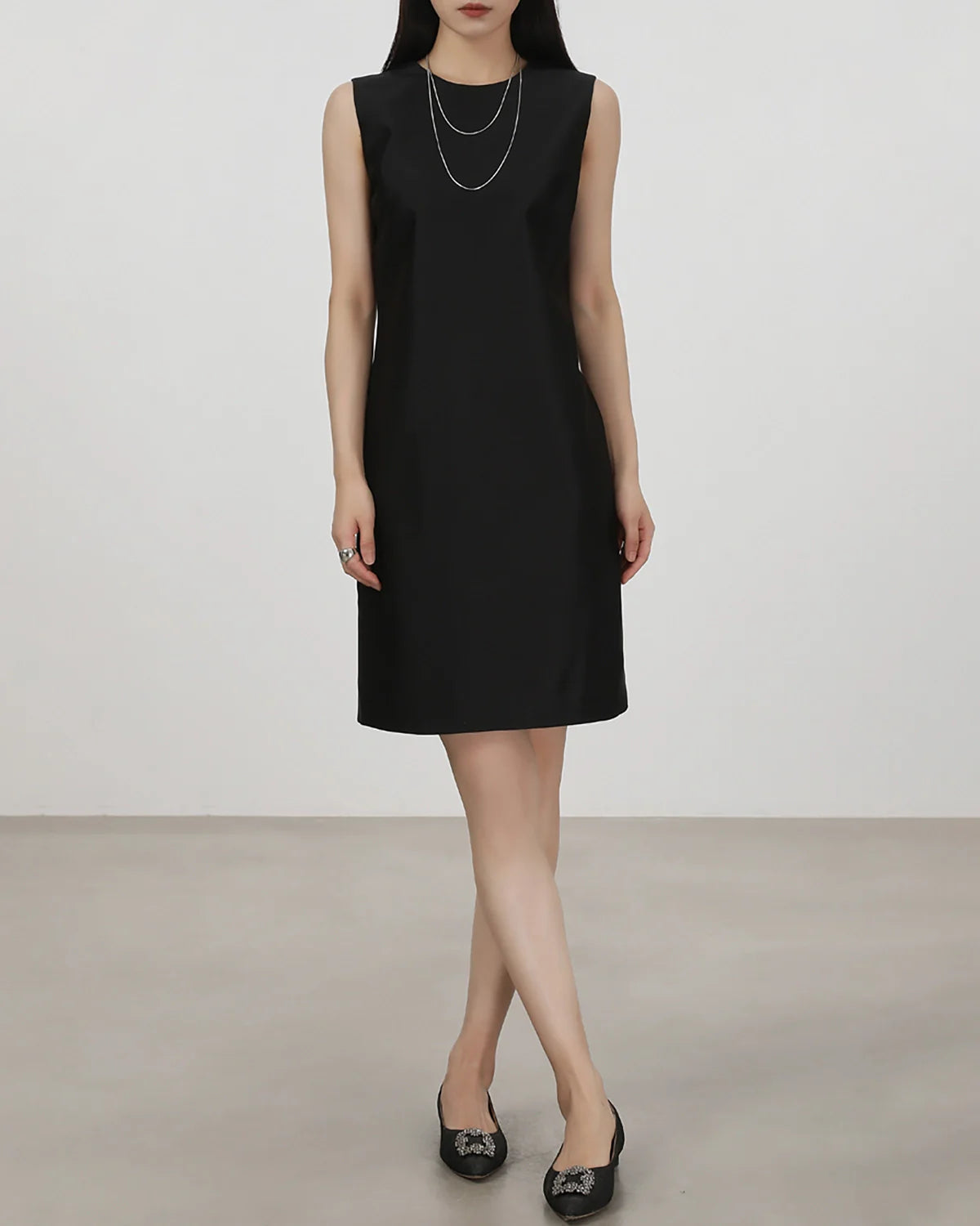 40 Momme Sleeveless Silk Straight Dress