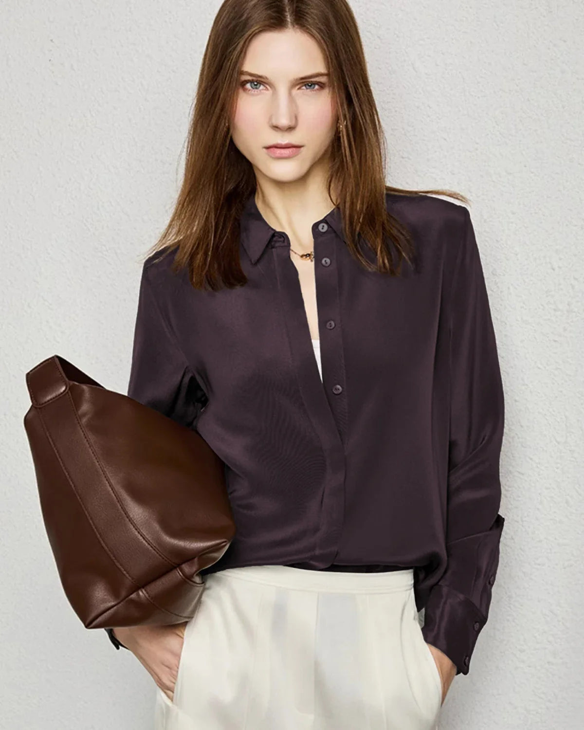 30 Momme Classic Concealed Silk Blouse