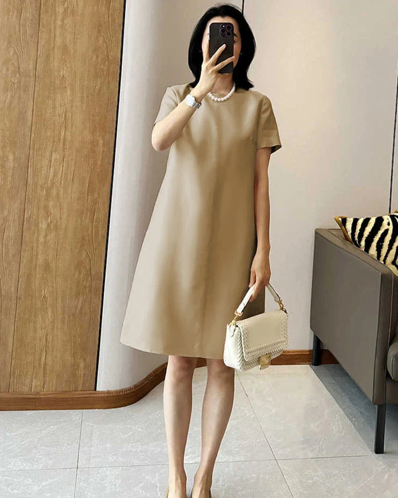 37 Momme Silk and Wool Midi Dress