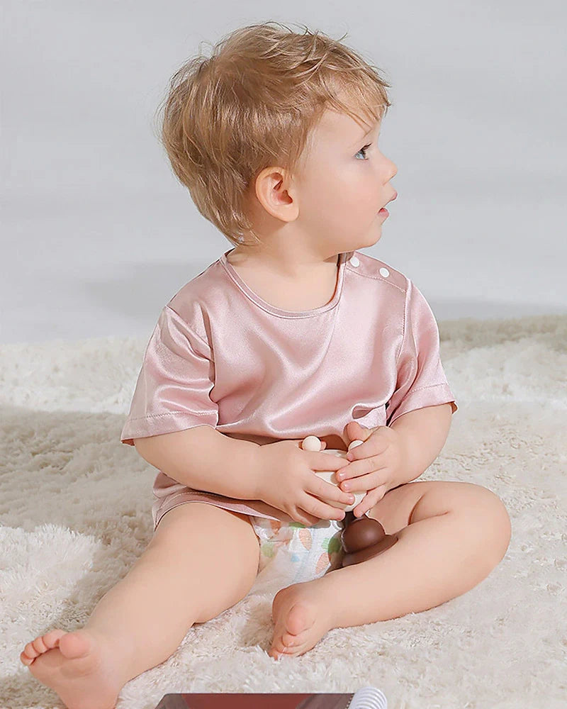 Short Sleeve Baby Silk T-Shirt