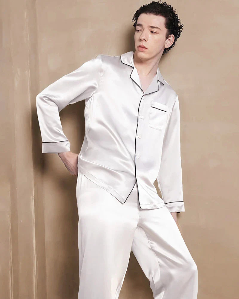 Men's Washable Silk Pajama Set