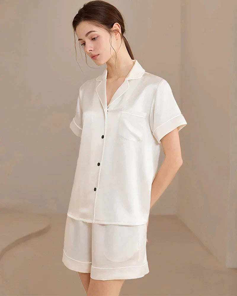 Washable Silk Short Pajama Set