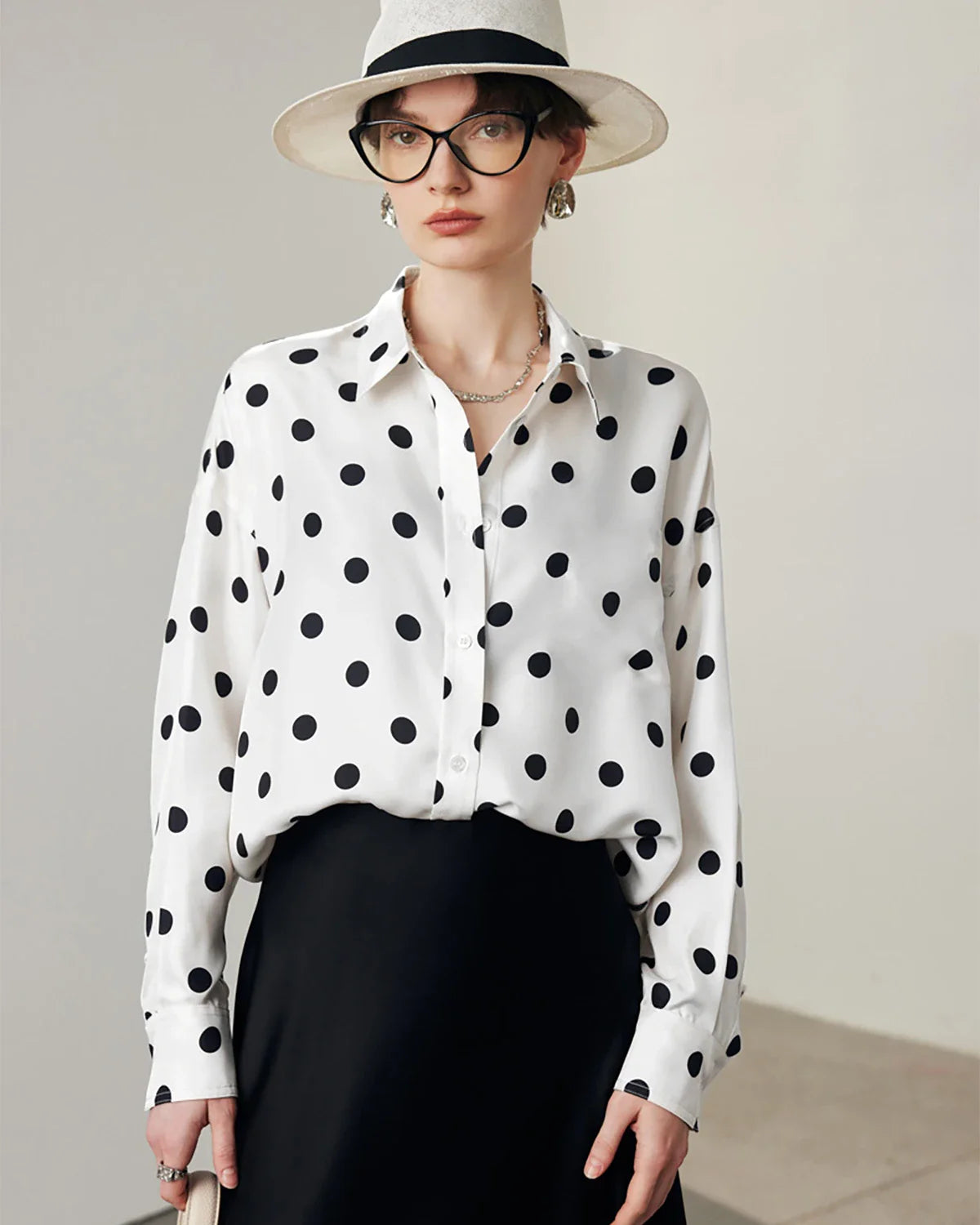 Polka Dot Silk Blouse