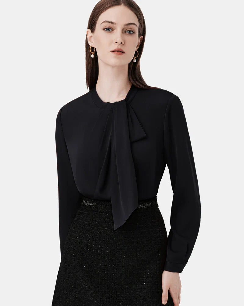 Silk Tie Neck Blouse for Women