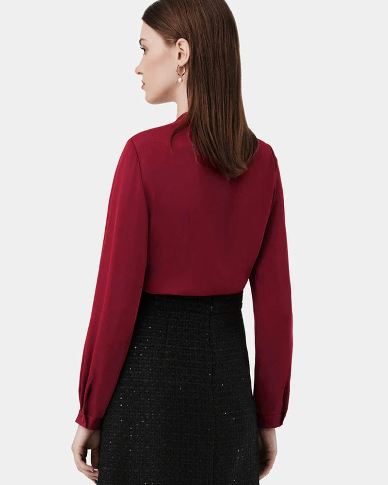 Silk Tie Neck Blouse for Women