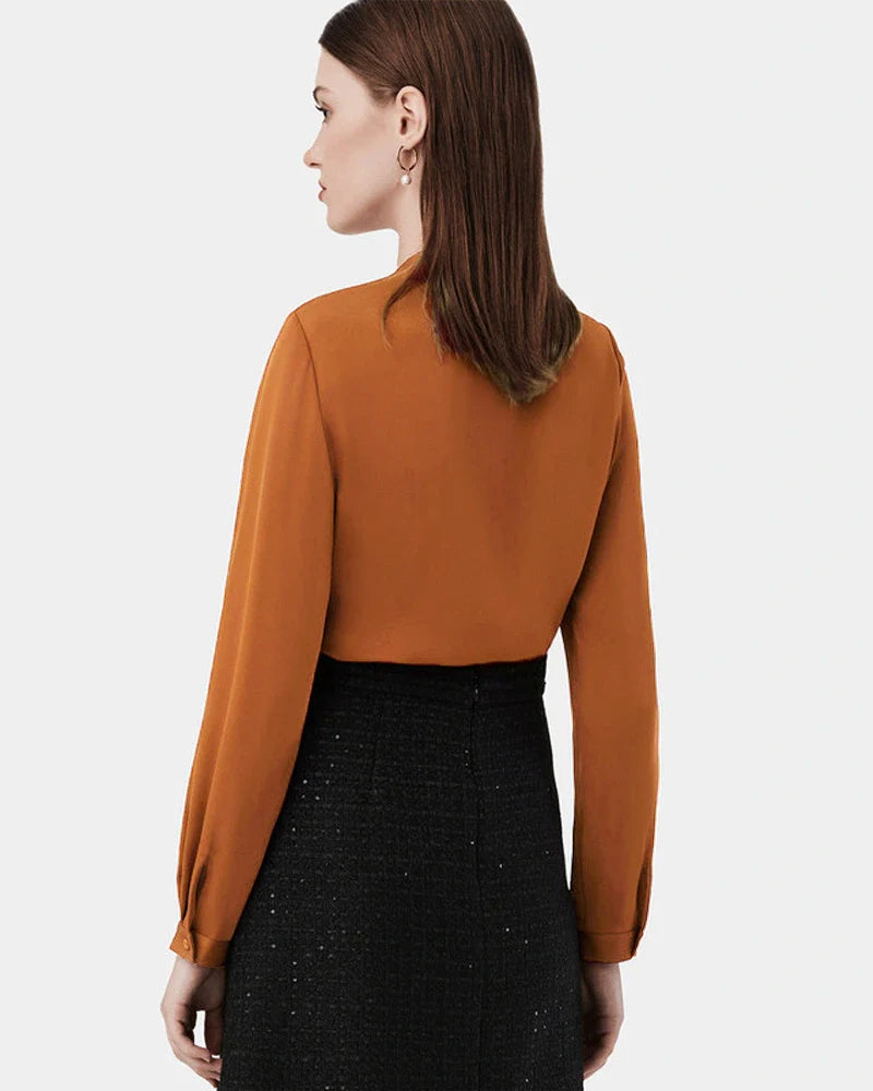 Silk Tie Neck Blouse for Women