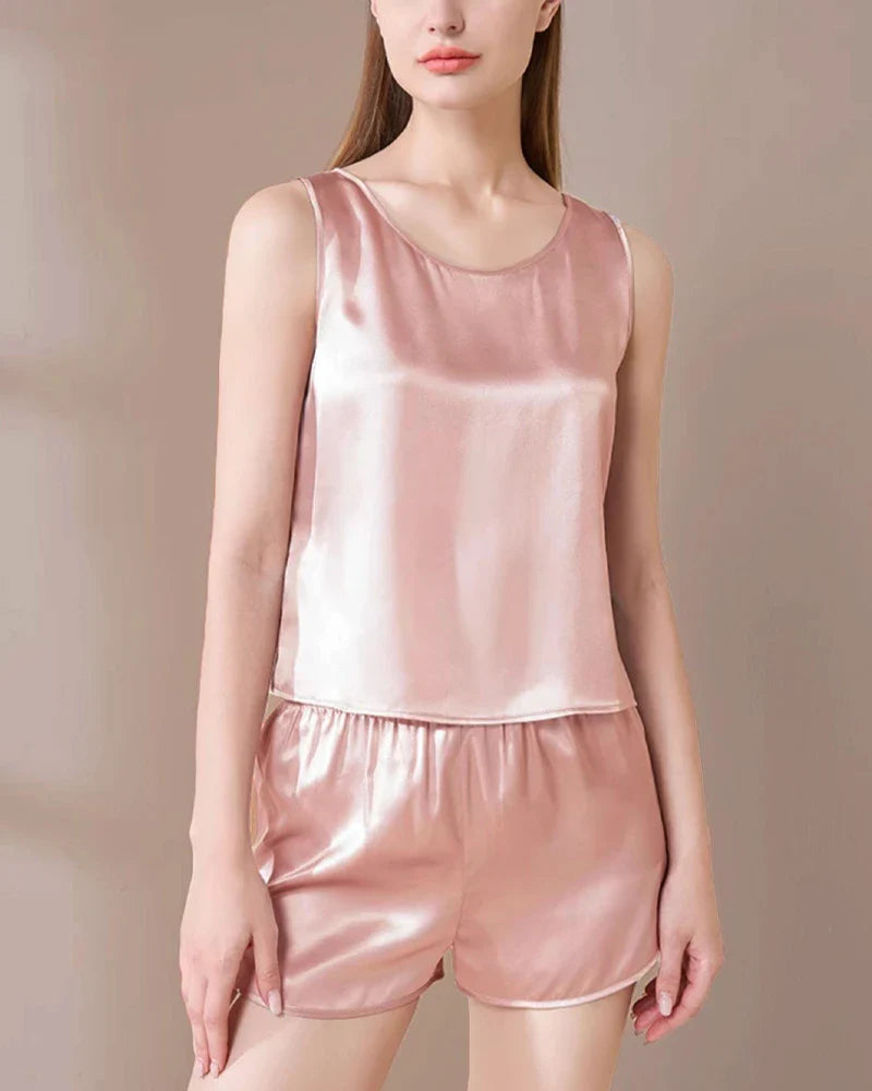 Washable Silk Pajama Tank Top Set