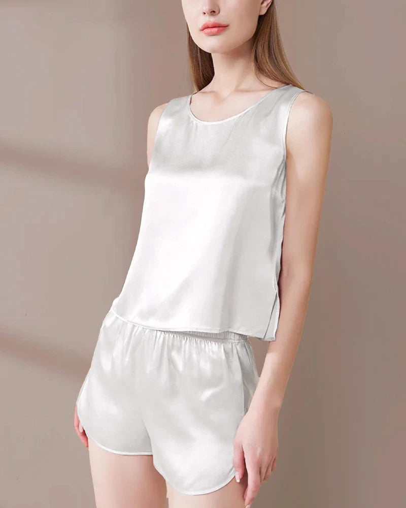 Washable Silk Pajama Tank Top Set