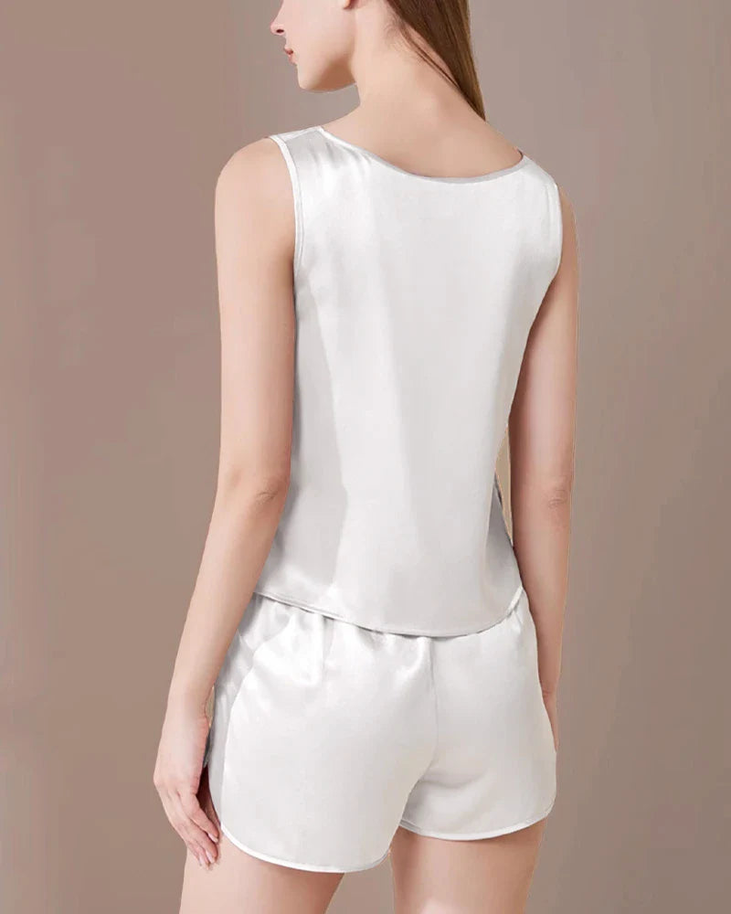 Washable Silk Pajama Tank Top Set
