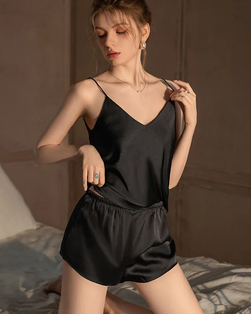 Washable Silk PJ Shorts Set