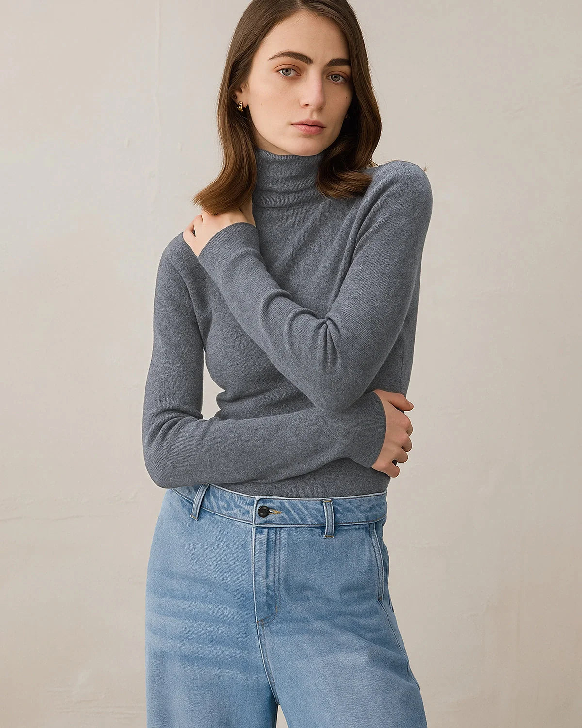 Women’s Turtleneck Wool Cashmere Knit Layer