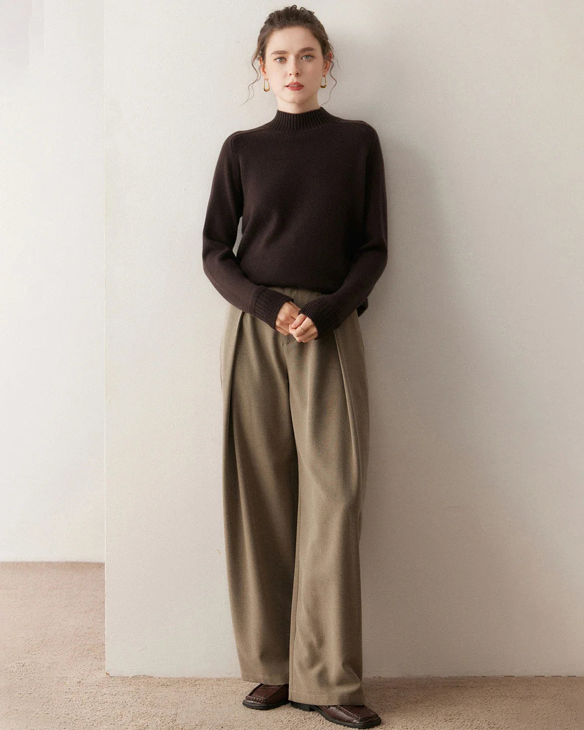 Women’s Cable Trim Raglan Cashmere Sweater