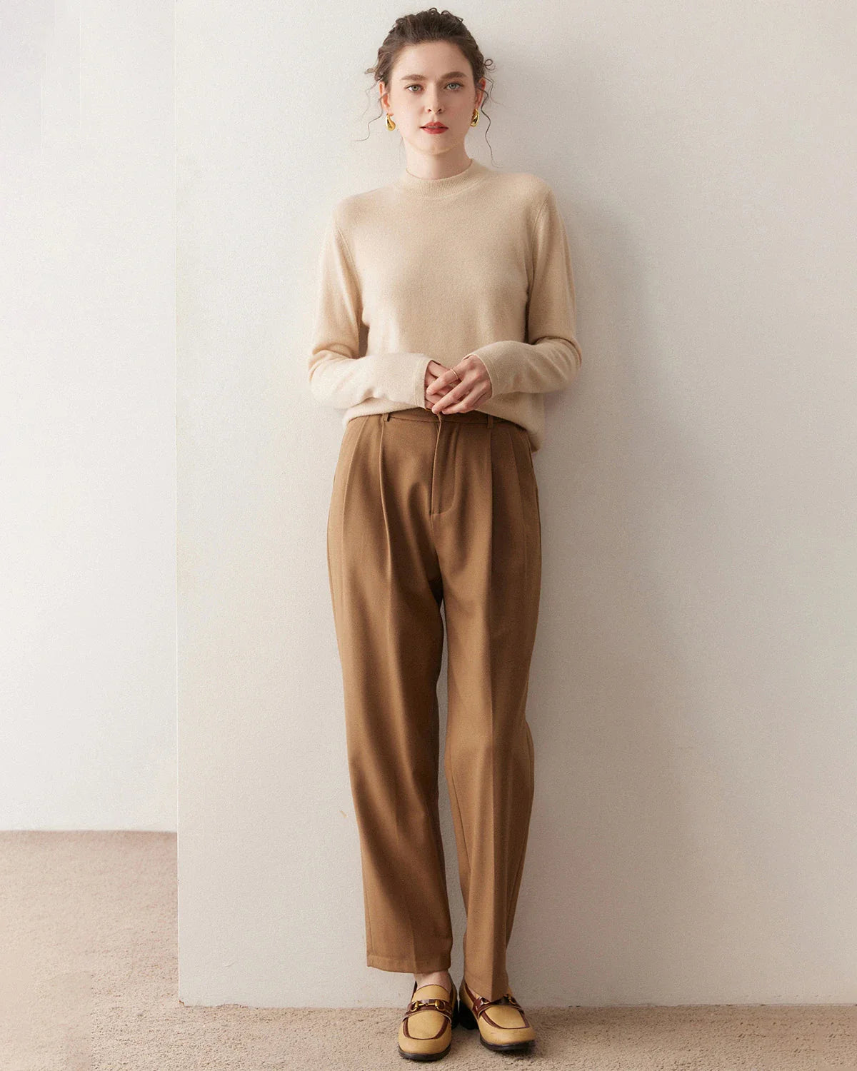 Women’s Lightweight Mock Neck Cashmere Sweater
