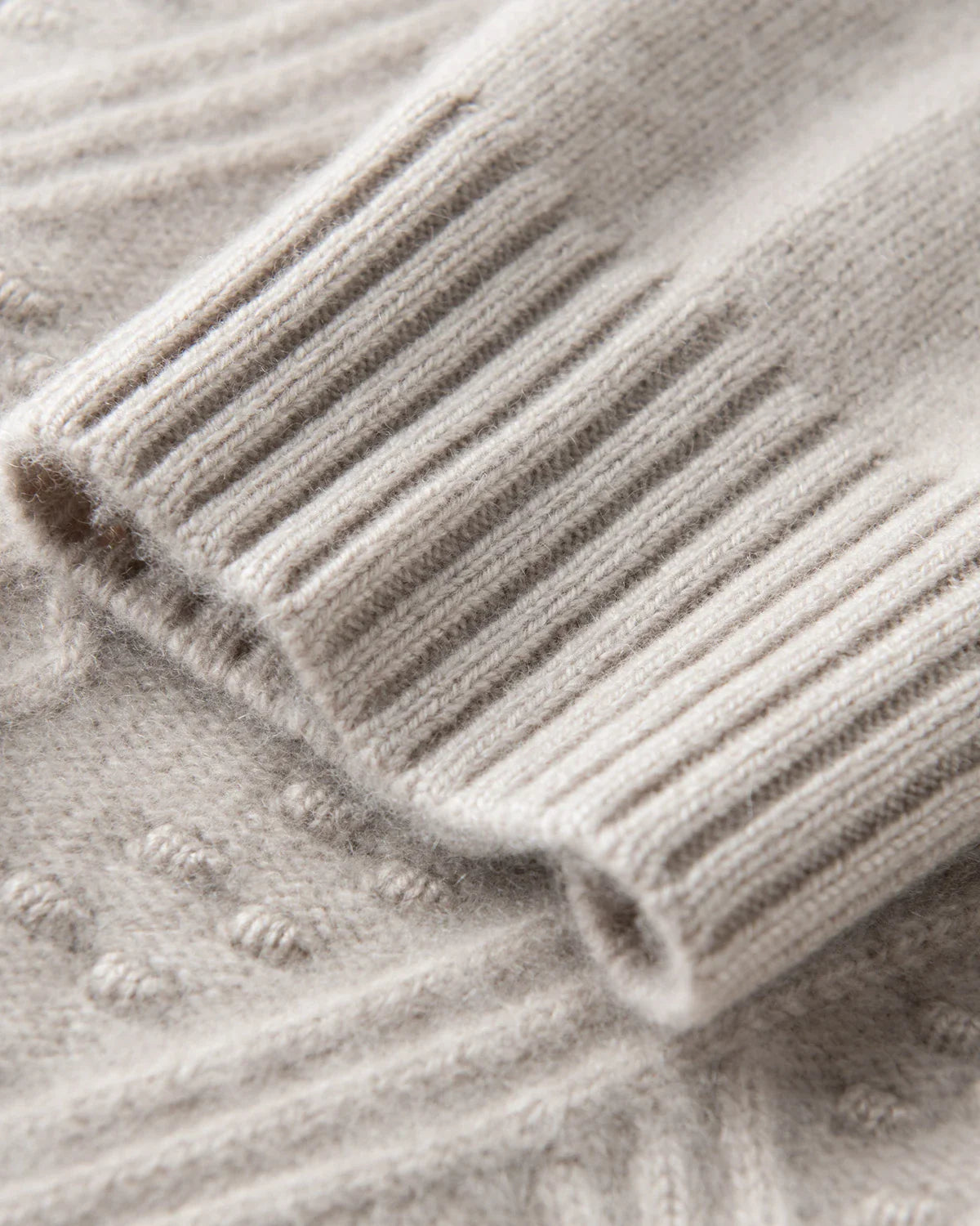 Mock Neck Diamond Knit Cashmere Sweater