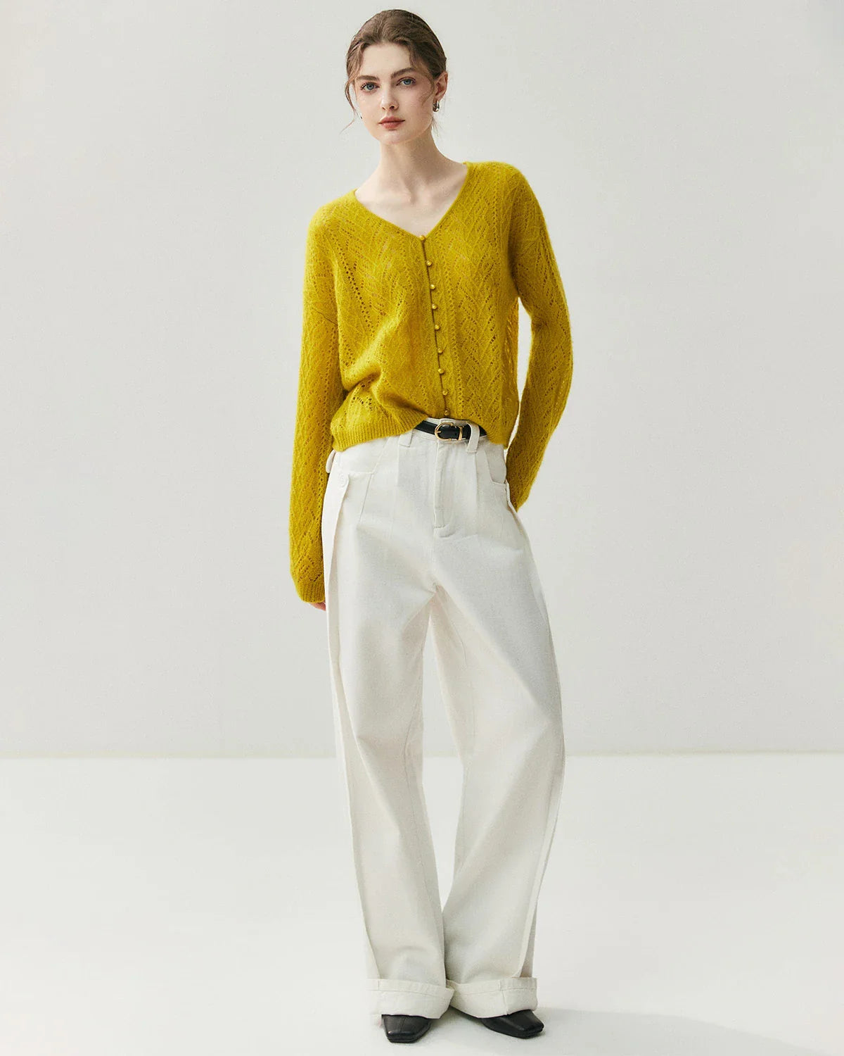Silk-Cashmere Blend Thin Knit Cardigan