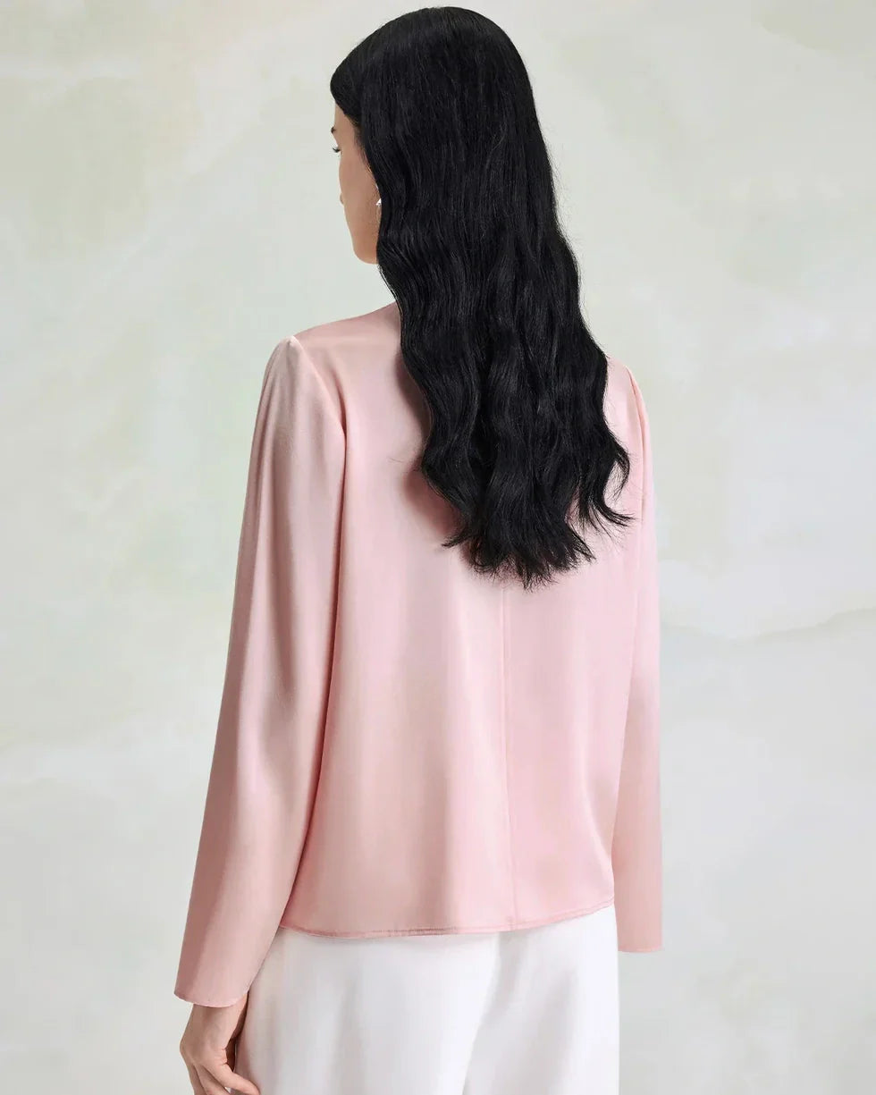 Elegant Washable Silk Pullover Blouse