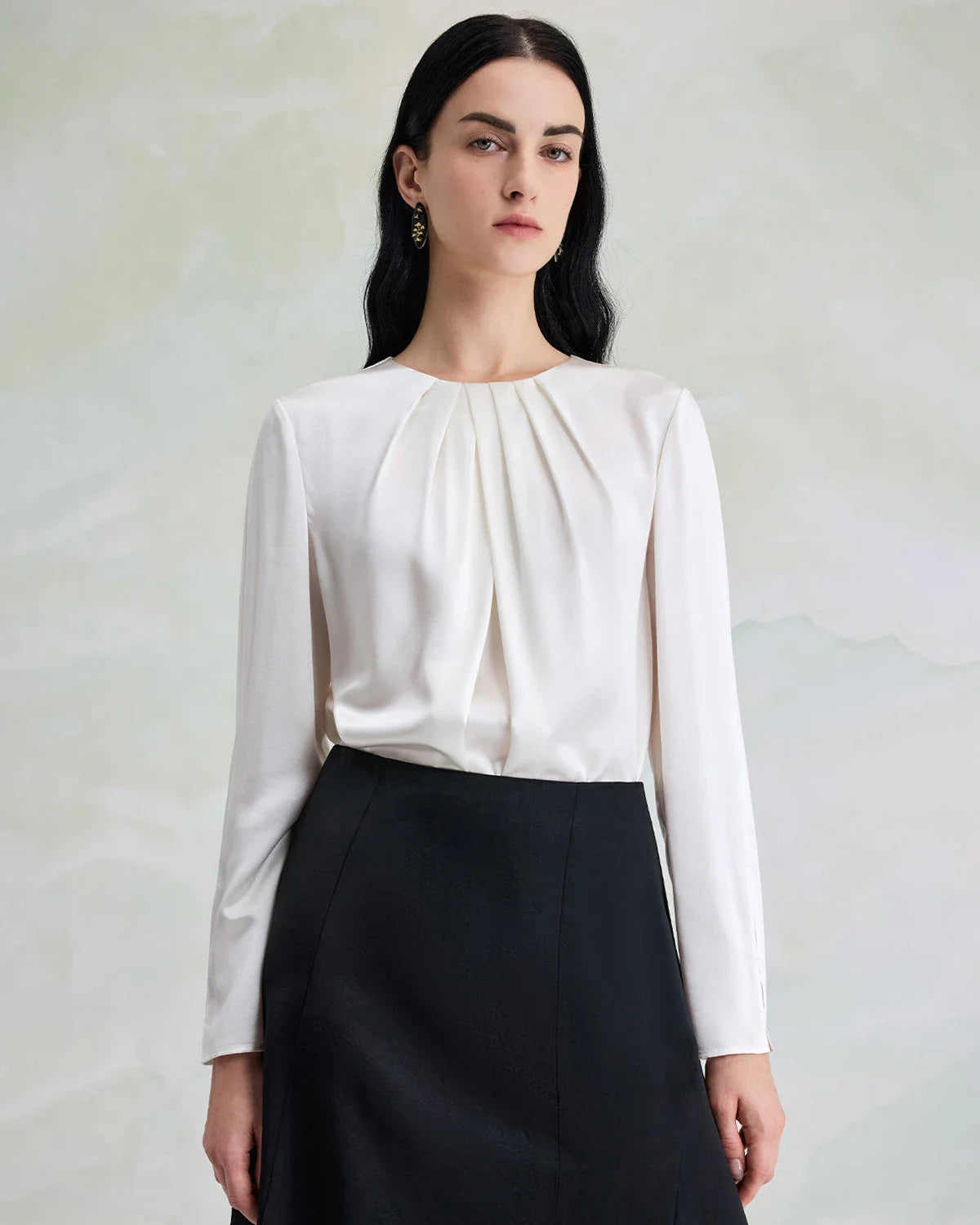 Elegant Washable Silk Pullover Blouse