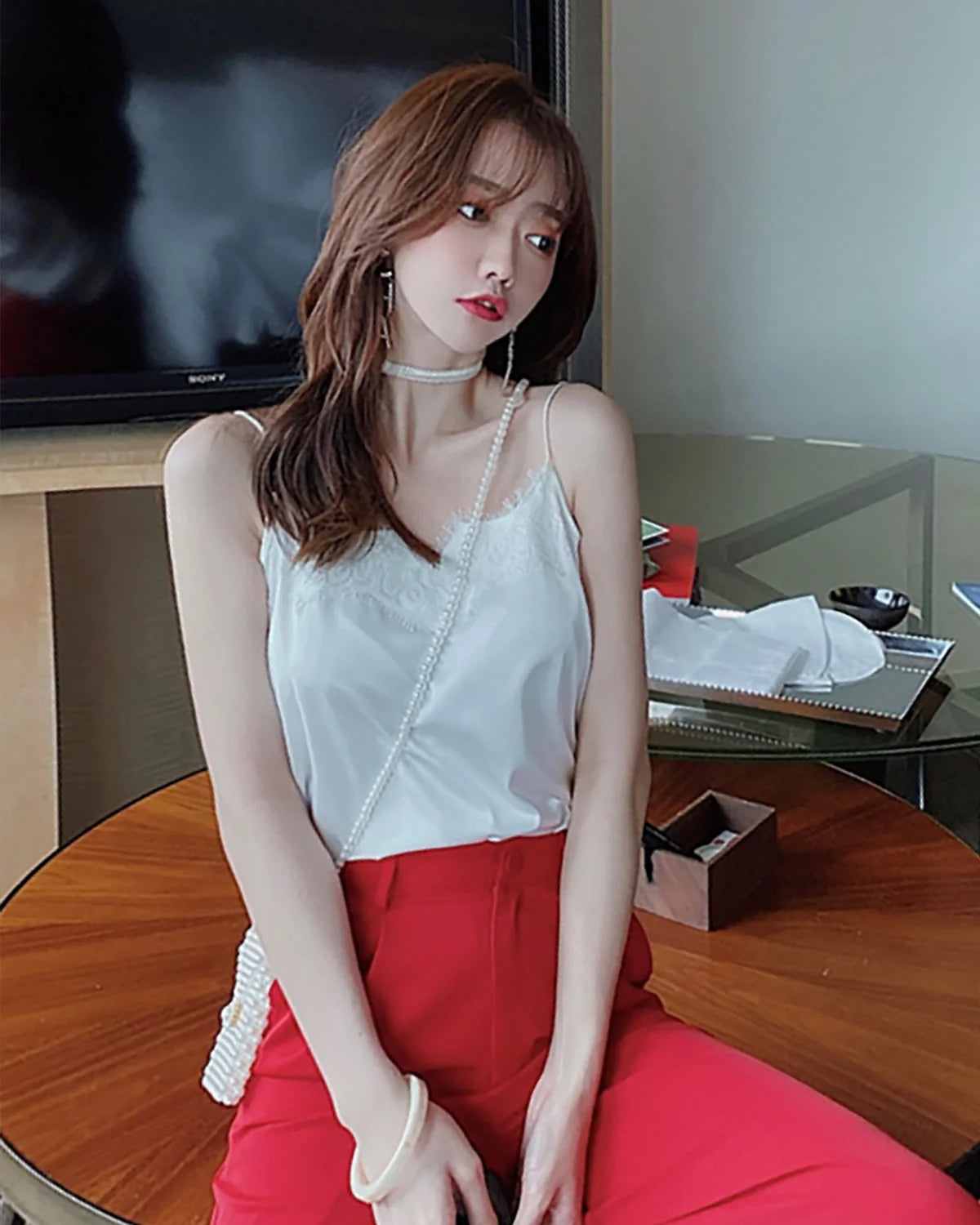 Lace Silk Cami Top