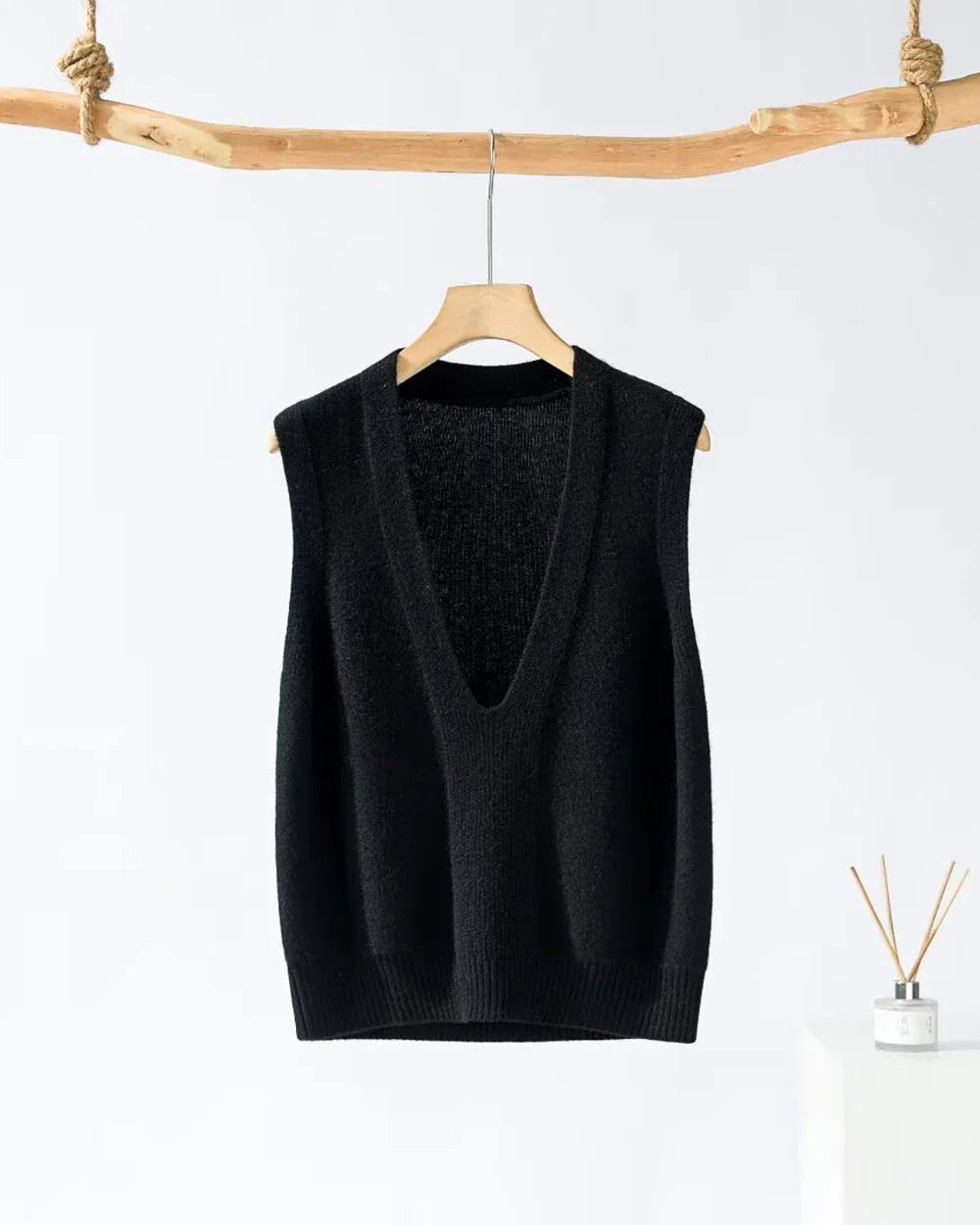 Deep V Neck Cashmere Vest