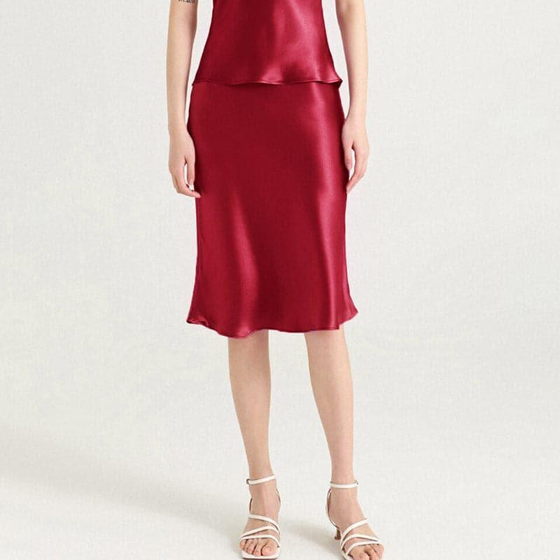 Elegant Knee-Length Silk Skirt