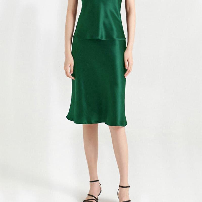 Elegant Knee-Length Silk Skirt