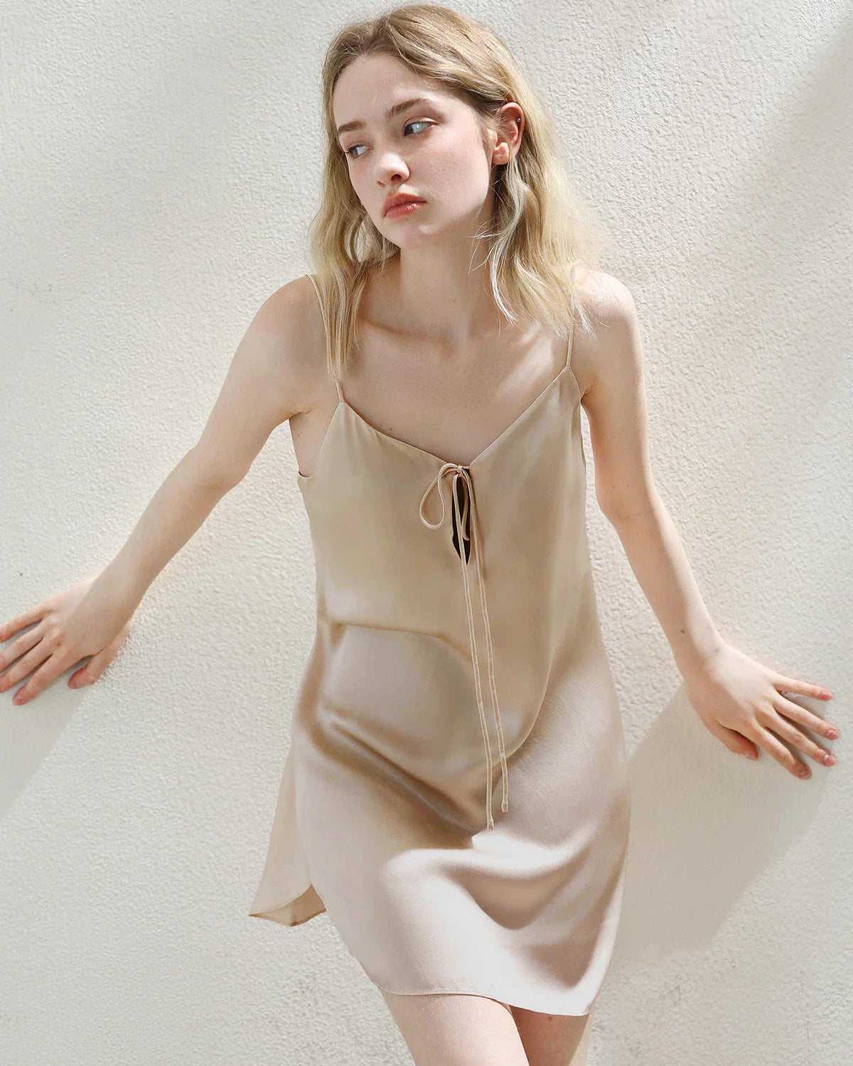 Elegant Short Silk Slip Nightdress