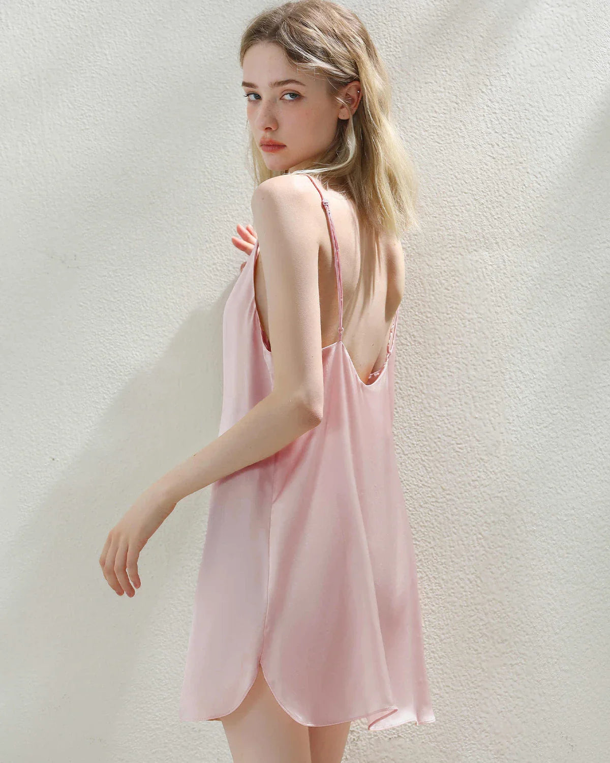 Elegant Short Silk Slip Nightdress