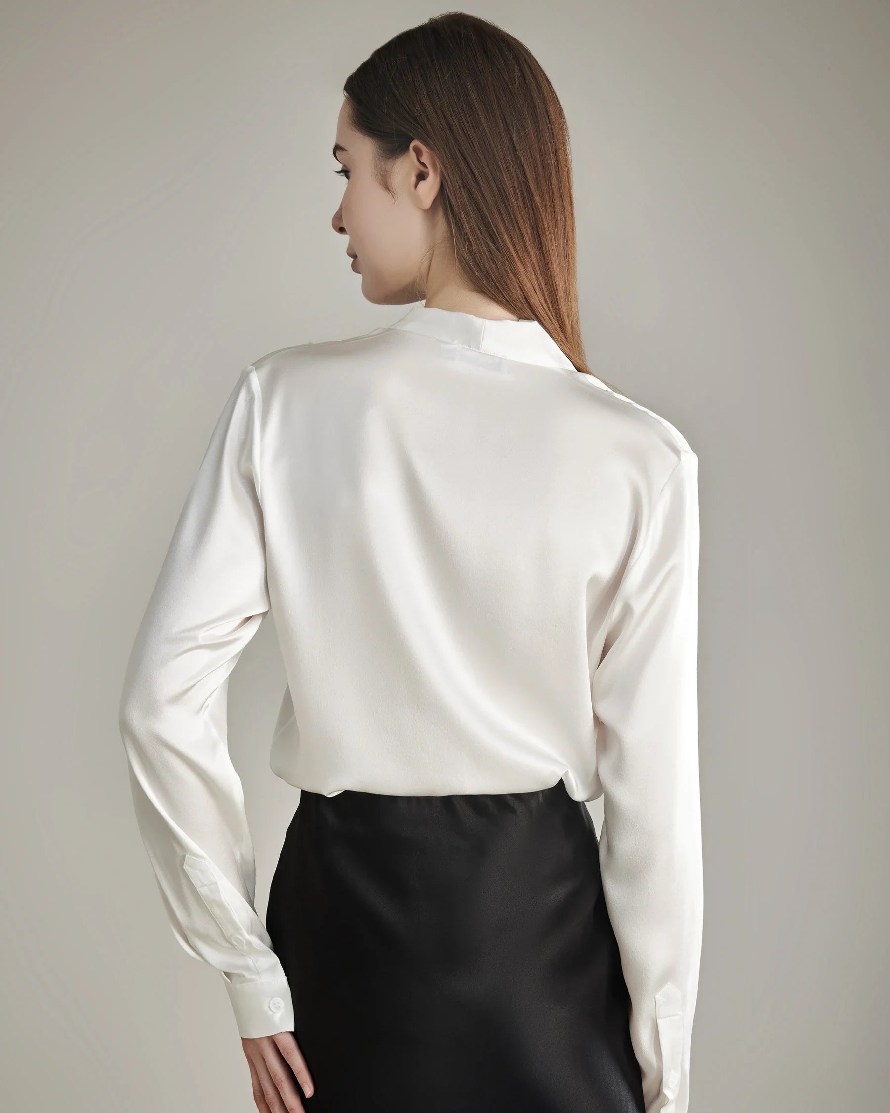Elegant Silk Bow Tie Blouse