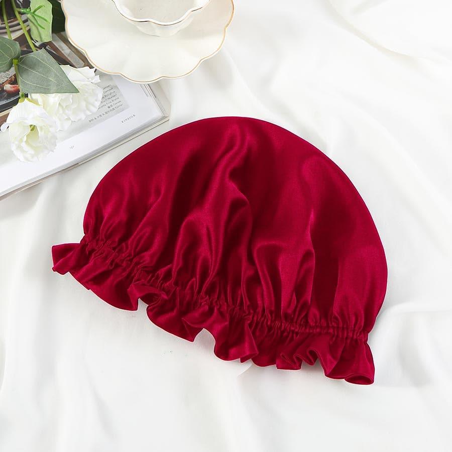 Flounced Silk Night Sleep Caps