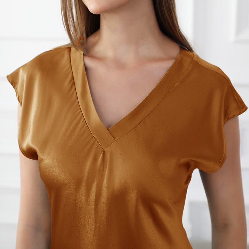 19 Momme Relaxed Fit V-neck Silk Nightgown