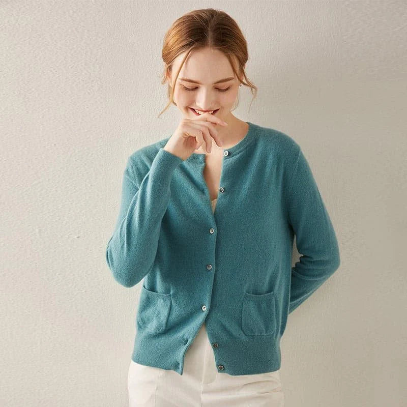 Crewneck Pure Cashmere Cardigan