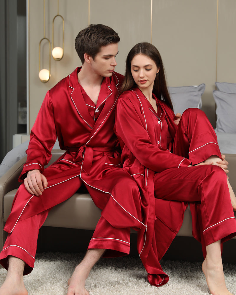 Long Silk Robes and Pajamas For Couple