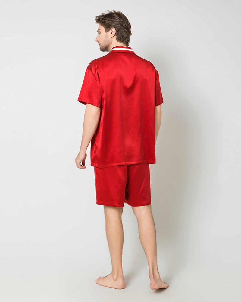 Men's Classic Silk Short Pajamas Set