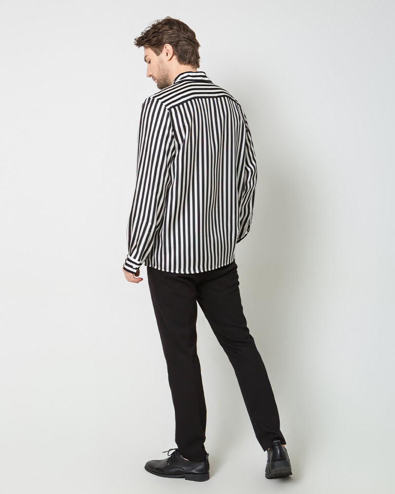 Men's Silk Basic Striped Shirt