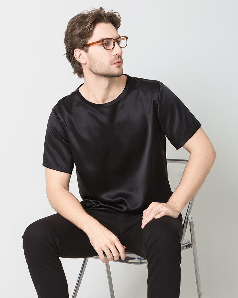 Men's Silk Casual Regular Soft T-Shirt