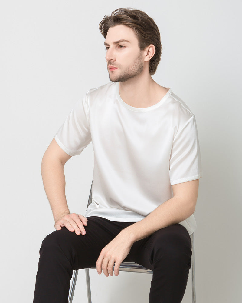 Men's Silk Casual Regular Soft T-Shirt