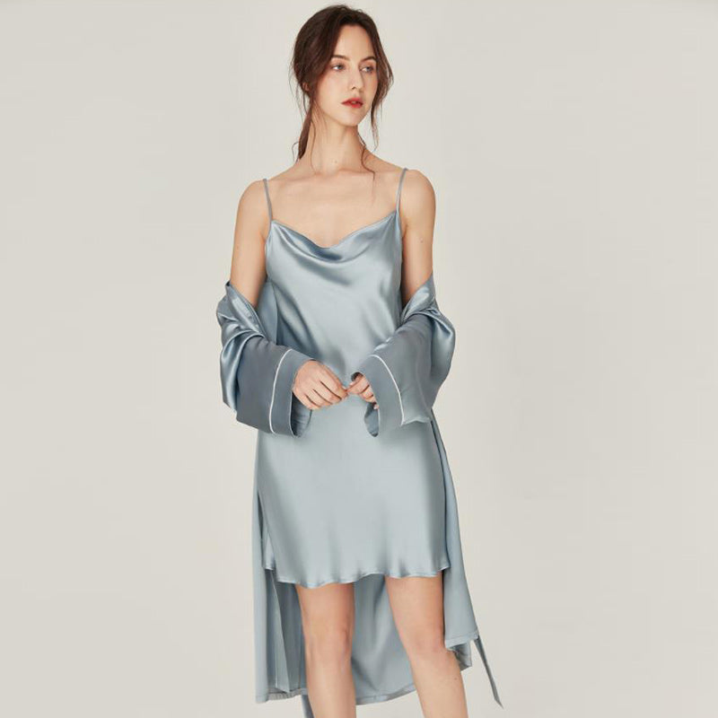 Women Silk Nightgown and Robe Set