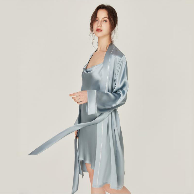 Women Silk Nightgown and Robe Set