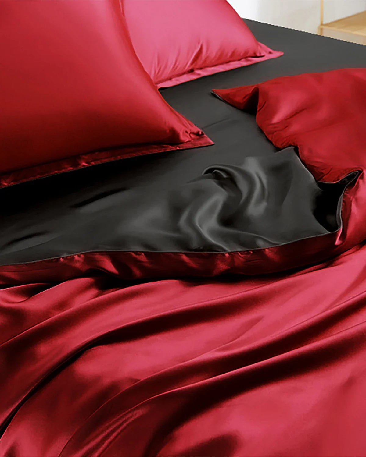 Double Color Silk Bedding Set 4PCS